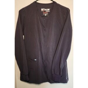 Greys Anatomy Signature Barco Womens Scrub Jacket Gray Snap Front 2407 XS Nurse